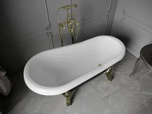 Vaňa MEXEN RETRO GOLD 150 x 73 čierno-biela