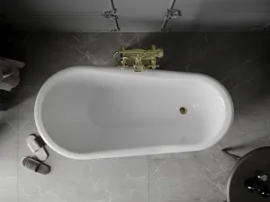 Vaňa MEXEN RETRO GOLD 150 x 73 čierno-biela