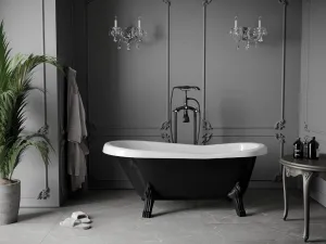 Vaňa MEXEN RETRO BLACK 150 x 73 čierno-biela