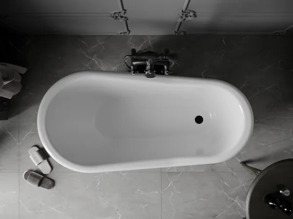 Vaňa MEXEN RETRO BLACK 150 x 73 čierno-biela