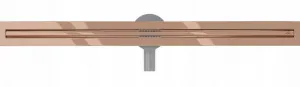 Odtokový žľab s otočným sifónom MEXEN FLAT 360 SLIM ružová zlatá 70 cm