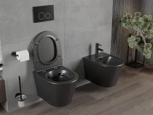 Závěsný WC set MEXEN RICO 35 cm s prkénkem v2 černý