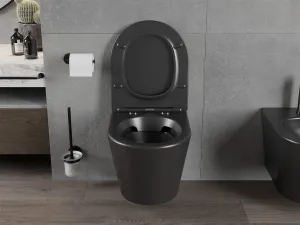 Závěsný WC set MEXEN RICO 35 cm s prkénkem v2 černý