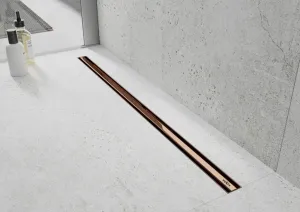 Odtokový žľab MEXEN FLAT SLIM 100 cm ružovo zlatý