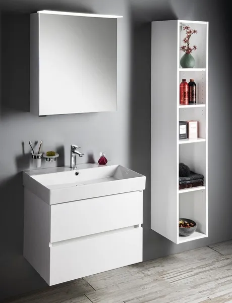 SAPHO - LINEX galérka s LED osvetlením, 60x70x15cm, ľavá/pravá. biela LX060-0030