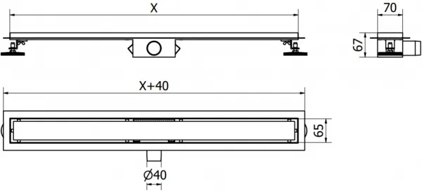 Odtokový žľab MEXEN FLAT 2v1 150 cm