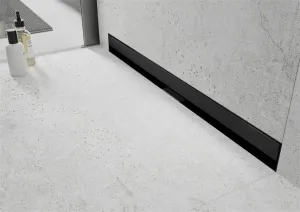 Odtokový žľab k stene MEXEN FLAT WALL 2v1 110 cm čierny