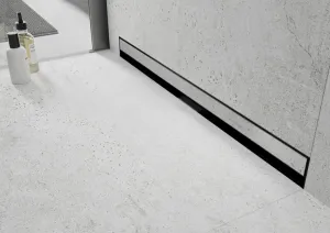 Odtokový žľab k stene MEXEN FLAT WALL 2in1 90 cm čierny