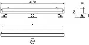 Odtokový žľab k stene MEXEN FLAT WALL 2v1 110 cm čierny