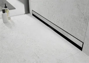 Odtokový žľab k stene MEXEN FLAT WALL 2v1 110 cm čierny
