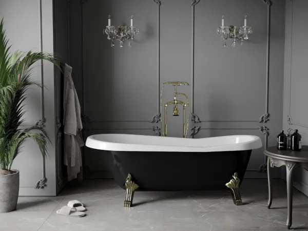 Vaňa MEXEN RETRO GOLD 170 x 75 čierno-biela