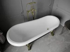 Vaňa MEXEN RETRO GOLD 170 x 75 čierno-biela