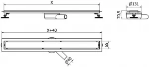 Odvodňovací žľab MEXEN FLAT so sifónom 100 cm biely