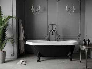 Vaňa MEXEN RETRO BLACK 170 x 75 čierno-biela