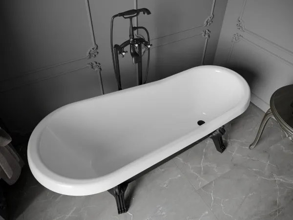 Vaňa MEXEN RETRO BLACK 170 x 75 čierno-biela