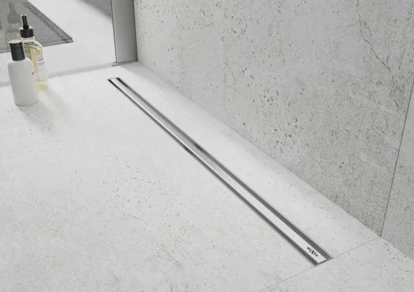 Odtokový žľab MEXEN FLAT 360 SLIM chróm, 120 cm + otočný sifón