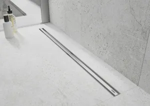 Odtokový žľab MEXEN FLAT 360 SLIM chróm, 120 cm + otočný sifón