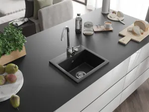 Granitový drez MEXEN MILO 435x410 mm čierny