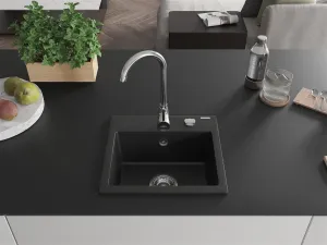 Granitový drez MEXEN MILO 435x410 mm čierny