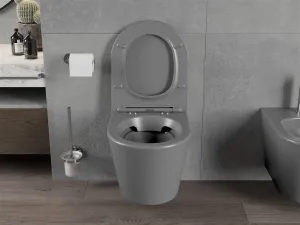 Závesná WC misa MEXEN RICO s doskou tmavo šedá