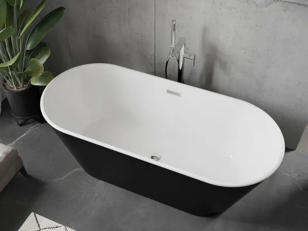 Voľne stojaca vaňa MEXEN FLAVIA 170x80 cm čiernobiela lesklá
