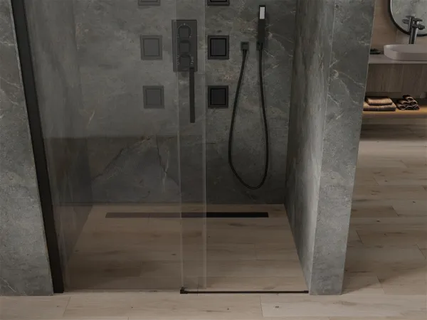 Sprchové dvere MEXEN OMEGA čierne, 150 cm