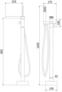 Podlahová batéria Mexen ALGAR čierna