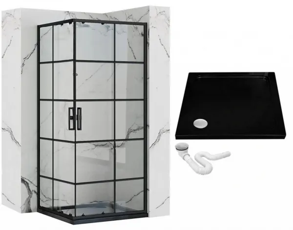 Sprchový kút Rea CONCEPT 80x100 cm čierny