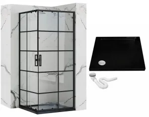 Sprchový kút Rea CONCEPT 80x100 cm čierny