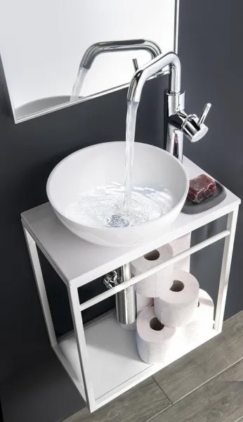 SAPHO - MINOR umývadlo na dosku, liaty mramor, priemer 26cm, biela MR260