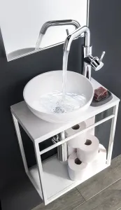 SAPHO - MINOR umývadlo na dosku, liaty mramor, priemer 26cm, biela MR260