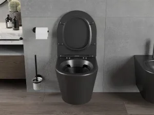 Závesná WC misa MEXEN RICO bez dosky čierna