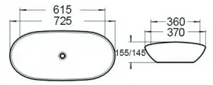 Keramické umývadlo na dosku MEXEN GABI 61x36 cm biele