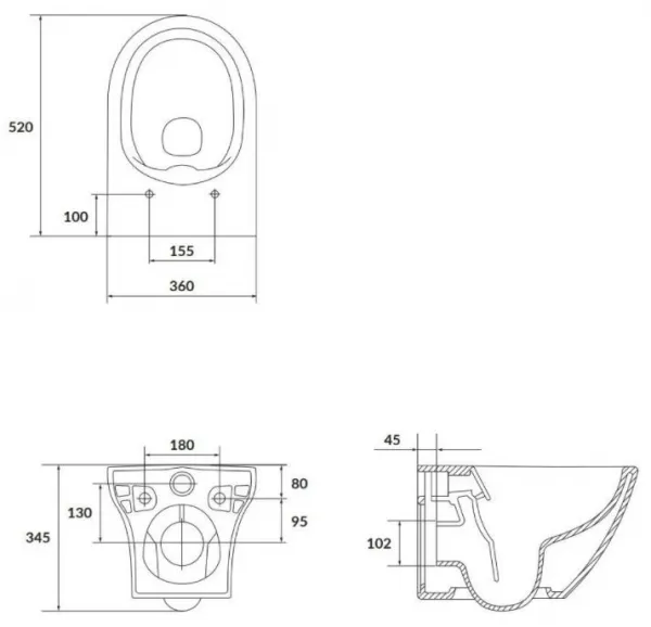 CERSANIT - SET B331 WC misa LARGA OVAL Cleanon + sedadlo SLIM S701-472