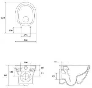 CERSANIT - SET B331 WC misa LARGA OVAL Cleanon + sedadlo SLIM S701-472