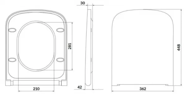 CERSANIT - SET B332 WC misa LARGA SQUARE Cleanon + sedadlo SLIM S701-473