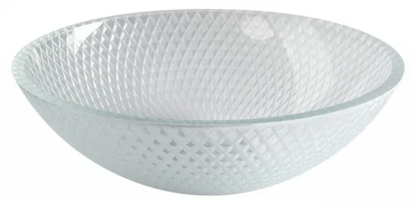 PUKETA sklenené gravírované umývadlo, priemer 42 cm, číra TY165