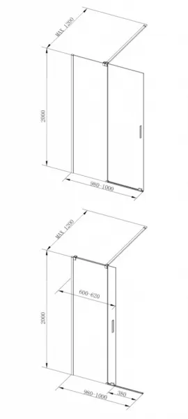 BESCO - Walk-in sprchovací kút VAYO - Farba rámu zásteny - Hliník chróm, Rozmer A - 100, Rozmer C - 200, Smer zatváranie - Univerzálny Ľavé / Pravé, Výplň - Číre bezpečnostné sklo - 8 mm BCVAYO100CC