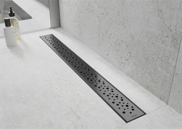 Nízky odtokový žľab MEXEN FLAT BLACK 100 cm - vzor G12