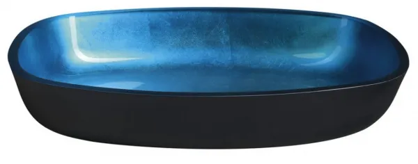KVAORE sklenené umývadlo 54x11x39,5 cm, modrá TY224