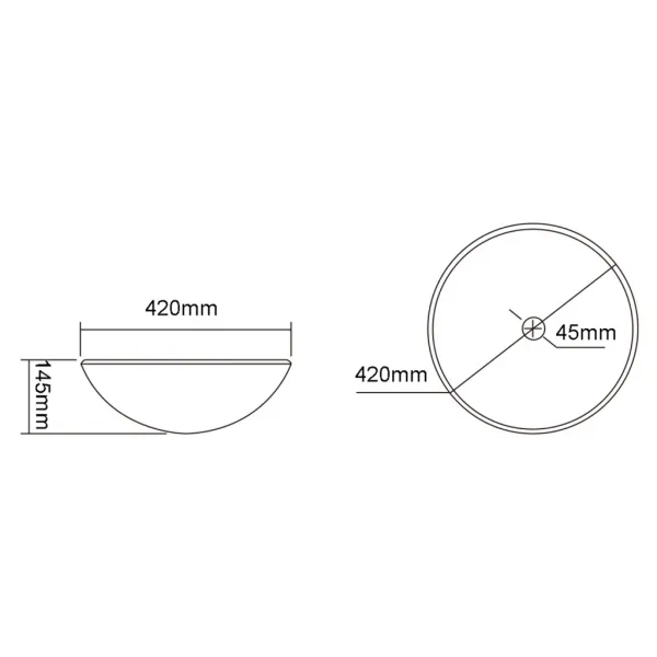 TELICA sklenené umývadlo, priemer 42 cm, čierna mat TY181B