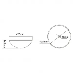 TELICA sklenené umývadlo, priemer 42 cm, čierna mat TY181B
