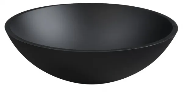TELICA sklenené umývadlo, priemer 42 cm, čierna mat TY181B
