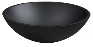 TELICA sklenené umývadlo, priemer 42 cm, čierna mat TY181B