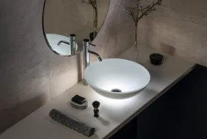 TELICA sklenené umývadlo, priemer 42 cm, biela mat TY181W