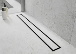 Lineárny odtokový žľab 150 cm MEXEN FLAT 2v1 čierny