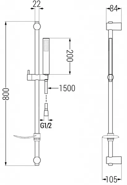 Sada baterií MEXEN ALFA  - umyvadlová baterie + sprchová baterie se sprchou zlatá