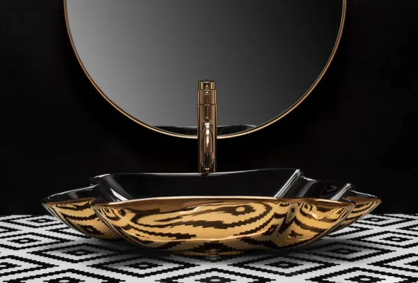 REA - Umývadlo na dosku Infinity Black Gold REA-U3402