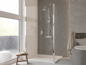 BESCO - Walk-in sprchovací kút ECO-N - FARBA rámu - Chróm / Leštený hliník (ALU), Pevná stena - Bez pevnej steny, Rozmer A - 110, Rozmer C - 195, Výplň - Číre bezpečnostné sklo - 6 mm BCEXON110CC