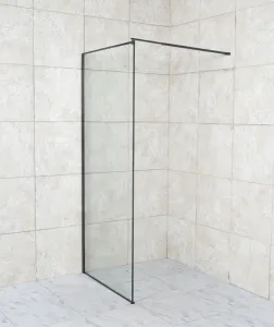 OLSEN SPA - Walk-in sprchovací kút ALGORA BLACK - FARBA rámu - Čierna, Rozmer A - 100, Rozmer C - 195, Smer zatvárania - Univerzálne Ľavé / Pravé, Výplň - Maľované bezpečnostné sklo - 6 mm OLBALGO100BC